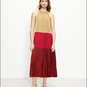 LOFT Colorblock Tiered Dress